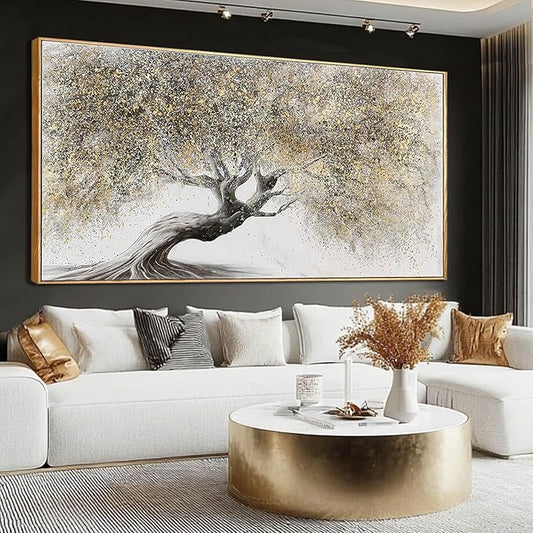 Tree Canvas Wall Art Nature Posters Vintage Hanging Wall Decor 32"x70" Decorations for Living Room Framed Art for Dining Room Area