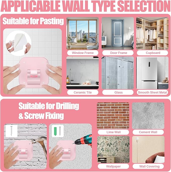 Adhesive Curtain Rods No Drilling Holder,No Drill Curtain Rod Brackets,Renter Friendly Curtain Hooks for Hanging Drapes,Over Blinds for Dorm Apartment Kitchen Bedroom Home
