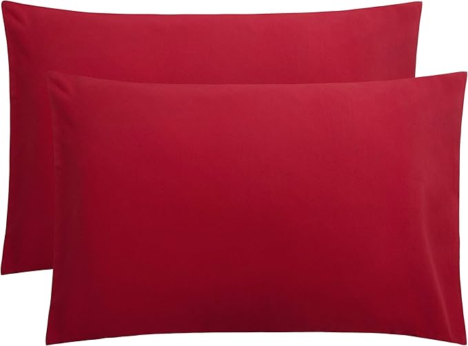 FLXXIE Microfiber Pillow Cases Queen Size Set of 2, Soft Pillowcases with Envelope Closure, Wrinkle Resistant Pillow Covers, 20x30, Wine Red