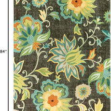 Lahome Machine Washable Floral Living Room Rugs - 5x7 Area Rugs for Bedroom Non-Slip Large Throw Kitchen Rug Soft Green Modern Dinning Room Rug Distressed Indoor Carpet for Entryway Office Room