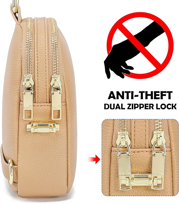 INICAT Small Anti Theft Crossbody Bags for Women, Vegan Leather Sling Cross Body Purse Travel Essentials Teen Girl Gifts