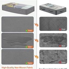 punemi Under Bed Storage Containers with Lid, 2 Pack Large Soft Foldable Storage Bags for Clothes, Coats, Sweaters, Blankets, Water-Resistant Inner Layer, 20x40x7.5 in, Perfect for Apartments and RV