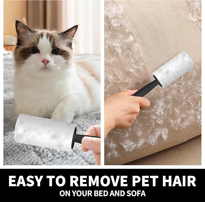 Lint Rollers for Pet Hair Extra Sticky, [660 Sheets/6 Refills] Lint Roller with 2 Upgraded Handles, Portable Lint Remover Brush Pet Hair Remover for Dog & Cat Hair
