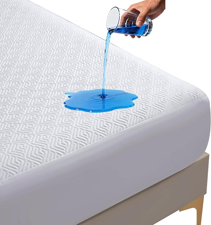 100% Waterproof 54''x74''Mattress Protector 18''Deep Pocket Breathable Incontinence Pads for Adults Kids Elderly Pets Machine Washable and Easy Care Bedwetting Pads(White, Full)