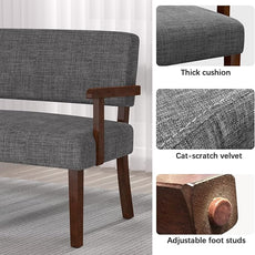 Accent Chair 2 Seat, Arm Chairs with Soft Seat and Armrests for Living Room, Love seat for Dining, Reading, and Waiting Rooms (Gray)