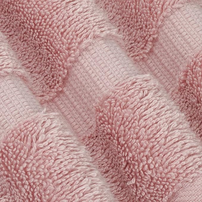 Chakir Turkish Linens 100% Cotton Premium Turkish Towels for Bathroom, 2 Large Bath Towels, 2 Hand Towels, 2 Washcloths (6-Piece Towel Set, Pink)