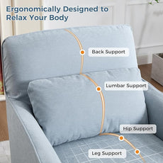 INZOY Swivel Accent Chair Set of 2, Mid Century Modern Chair with Washable Detachable, Comfy Swivel Barrel Reading Chair, Upholstered Square Chair for Living Room Bedroom Small Spaces, Sky Blue