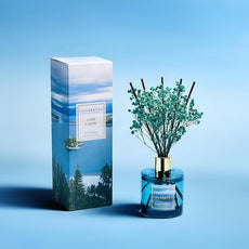 COCORRÍNA Reed Diffuser - Lake Tahoe 6.7 Fl.oz Reed Diffuser Set with 8 Sticks & Preserved Baby's Breath, Reed Diffuser for Home Bathroom Shelf Decor