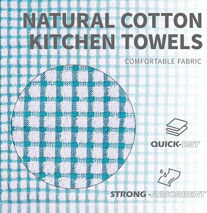 Oeleky Dish Towels for Kitchen 15x26 Inches, Pack of 8 Cotton Kitchen Towels for Drying Dishes (Multi, 15x26 inches)