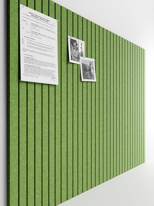 Bumusty Large Cork Board Alternative-47 x35 Felt Bulletin Board Tiles, with 30 Pushpins, 70 Adhesive Tabs, 12-Pack Slat Wall Paneling, Cork Boards for Office Push Pin Board Felt Board-Kelly Green