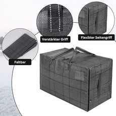 VENO 10 Pack Moving and Storage Bags, Heavy Duty, Alternative to Moving Boxes, Large Packing Totes Supplies for College Dorm Room with Zipper for Clothes, Wide Open Design (Windowpane, 10 Pack)