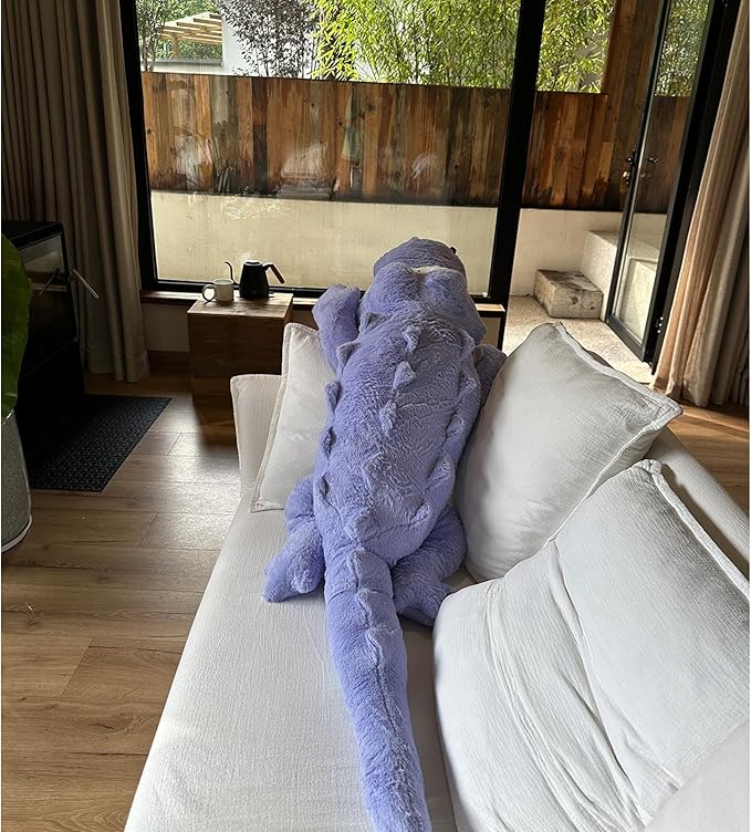Hofun4U Alligator Plush Pillow, 46 inch Alligator Stuffed Animal, Home Decoration Christmas Valentine’s Birthday Gift for Boys Girls Adults Kids (Blue/Purple)