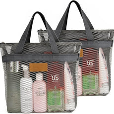 Mesh Shower Caddy Bag Portable Hanging Toiletry and Bath Organizer with Zipper for Travel, Gym, Camping, College Dorms, Beach