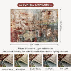 Lahome Modern Abstract Area Rug - 4x6 Washable Rugs for Living Room Bedroom Dining Room, Contemporary Indoor Floor Carpet for Kitchen Laundry Room Entryway Home Office