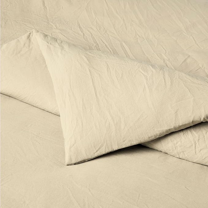 Amazon Basics Brushed Microfiber Comforter Set, Extra Soft with Natural Texture, 2-Piece, Twin/Twin XL, Beige