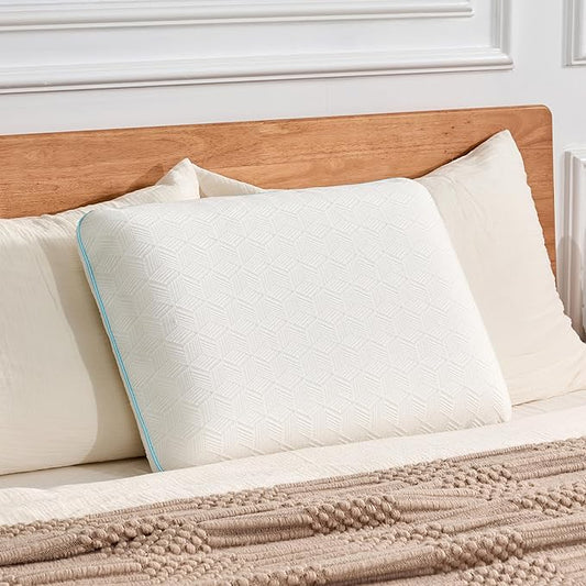 EGOHOME Memory Foam Pillow for Sleeping Standard Size, Medium Soft Bed Pillow with Washable Removable Cover for Back, Stomach, Side Sleeper