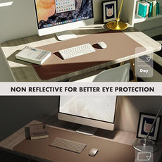 YSAGi Double-Sided Desk Pad, Leather Desk Mat, Eco Cork Desk Pad Protector,Large Mouse Pad,Waterproof Desk Blotter for Office/Home (Coffee+Cork, 47.2