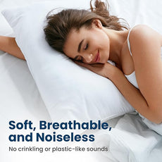 100% Stain Resistant & Waterproof Standard Size Pillow Protectors with Zipper Set of 2 - Bed Bug & Dust Mite Proof White Pillowcases - Breathable, Comfortable Covers for Pillows, 21 x 27 Inches