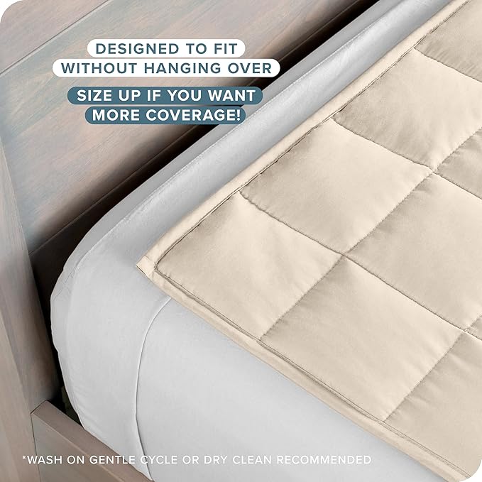 Bare Home Weighted Blanket Full or Queen Size 12lb (48" x 72") for Adults - All-Natural 100% Cotton - Premium Heavy Blanket Nontoxic Glass Beads (Sand, 48"x72")