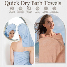 VitalCozy Set of 6 Large Bath Towels for Bathroom 28 x 55 Inches Soft Absorbent Shower Towels Bulk for Daily Use Gym Beach Pool Hotel(Multicolor)