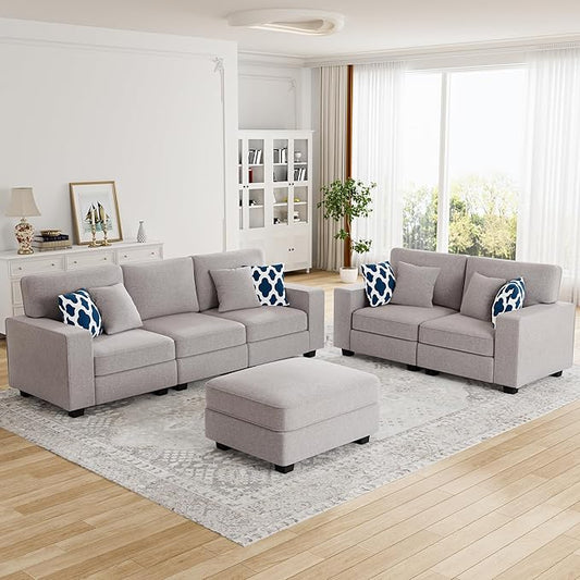 Legend Vansen Modular Sectional Sofa L Shaped Couch with Ottoman Modern Reversible Corner Sectional Couch for Living Room