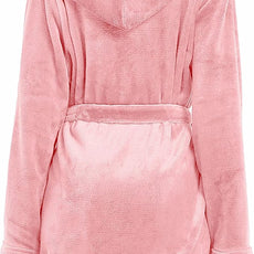 U2SKIIN Women Hooded Fleece Robe, Short Plush Robes for Womens With Hood Soft Warm Spa Bathrobe