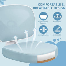 Primy Kids Desk Chair, Pink Study Chair for Boys Girls with Height Adjustable, Swivel Mesh Task Student Chairs for 4-12, Growing Teen Office Chair for Home/School/Office(Light Blue)