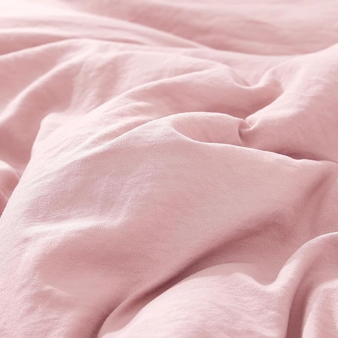 WRENSONGE Twin Comforter Set- 5 Pieces Soft Pink Twin Bed in a Bag, All Season Twin XL Bedding Sets with 1 Fitted Sheet, 1 Flat Sheet, 1 Pillow Sham and 1 Pillowcase