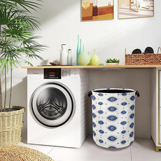 Evil Eyes Laundry Basket,Foldable Oxford Cloth Tote Bag Laundry Hamper Clothes Storage Bucket Organizer for Bedroom Laundry Storage Dormitories 16
