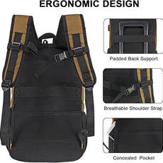 WOLT Laptop Backpack with USB Charging Port Fits Up to 17 Inch Laptop, College Backpack for Men Women, Computer Business Bookbag, Brown