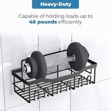 Fab Glass and Mirror 5-Pack Shower Caddy, Black - Shower Organizer & Shelves for Efficient Storage, Bathroom Caddy for Wall Organizer, Durable Wall Caddy