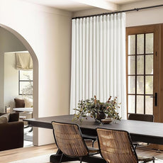 100 Inch Width Curtains 96 Inches Long Pinch Pleat Linen Semi Sheer for Patio Sliding Door Light Filtering Pleated Drapes Back Tab Ivory Beige White Extra Wide 100 x 96 Curtain for Living Dining Room