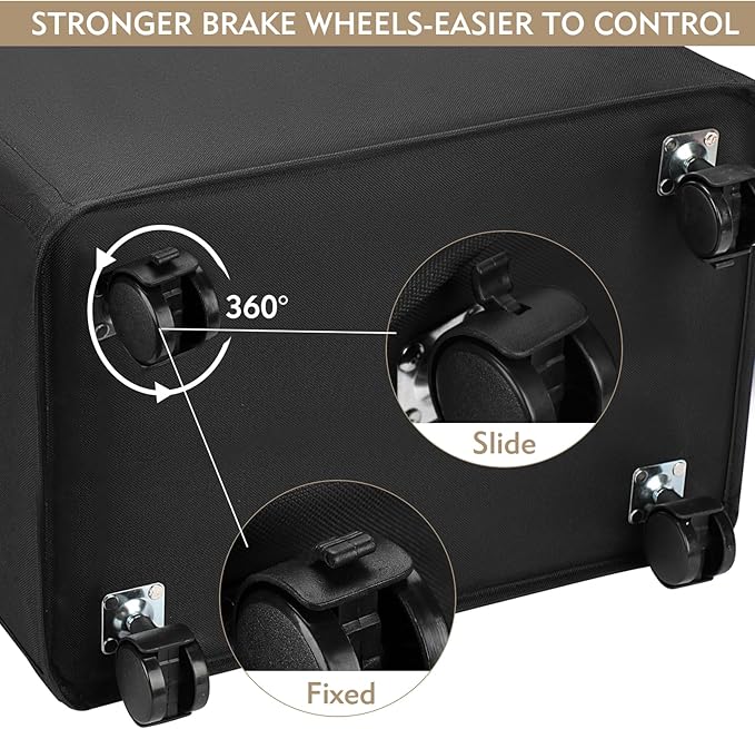 DOKEHOM 90L X-Large Laundry Basket with Removable Wash Bag on Wheels, Collapsible Rolling Laundry Hamper, Foldable Clothes Organizer, Folding Washing Bin (Black)