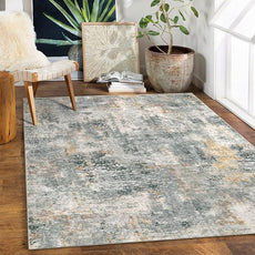 Lahome Washable 5x7 Area Rugs for Living Room, Grey Neutral Modern Abstract Rug for Bedroom Non Slip, Soft Contemporary Low Pile Indoor Carpet for Dorm Guest Dining Room Table Apartment