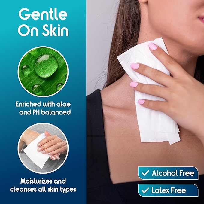 Body Wipes for adults bathing no rinse | Adult Wash Cloths Extra Large, Bathing Wipes for Incontinence, 8"x 8" In (192 count Bulk Pack) | By Inspire