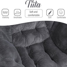 Tiita Lazy Chair with Ottoman, Modern Large Accent Lounge Chair, Leisure Sofa Armchair with Ottoman, Reading Chair with Footrest for Bedroom, Living Room, Dorm Rooms, Garden and Courtyard