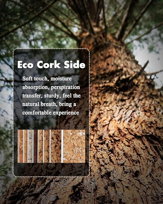 YSAGi Double-Sided Desk Pad, 35.4"x17"Leather Desk Mat, Eco Cork Desk Pad Protector,Large Mouse Pad,Waterproof Desk Blotter for Office/Home(Coffee)