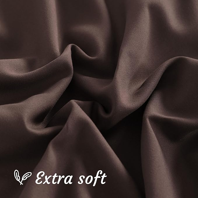NTBAY Standard Pillow Cases Set of 2, 2 Pack Brushed Microfiber 20x26 Pillow Cases, Soft, Wrinkle, Fade, Stain Resistant Dark Brown Pillow Cases with Envelope Closure, 20x26 Inches, Dark Brown