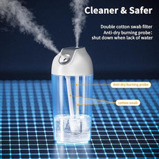 HandFan Small Portable Humidifier Rechargeable, 140ml/h Wireless Ultrasonic humidifier Battery Operated, Mini Personal Cordless Cool Mist Humidifiers, for Bedroom Office Travel Car Plants(Gray)