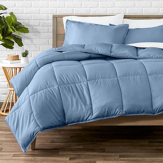 Bare Home Comforter Set - Oversized Queen Size - Ultra-Soft - Goose Down Alternative - Premium 1800 Series - All Season Warmth (Oversized Queen, Coronet Blue)
