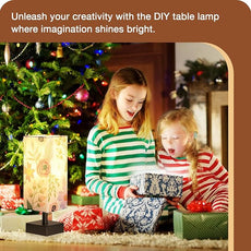 aooshine Flower Table Lamp for Bedroom - Bedside Lamp for Nightstand, Minimalist Night Stand Light Lamp with Square Fabric Shade, Desk Reading Lamps for Kids Room Living Room Office Dorm