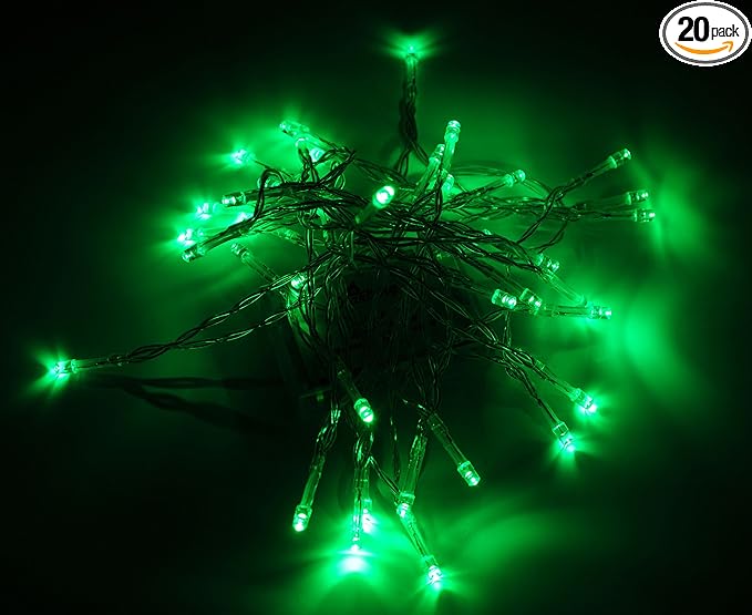 Karlling Battery Operated Green 40 LED Fairy Light String Wedding Party Xmas Christmas Decorations(Green,20 Pack)