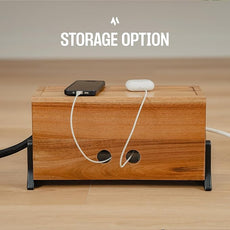Extra Large Cable Management Box, Wood Cord Hider Box & Organizer for Power Strip, TV Wires & Desk Cable Storage