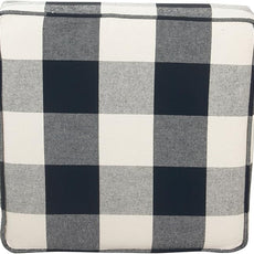 HomePop Home Decor | K7342-F2262| Classic Square Storage Ottoman with Lift Off Lid | Ottoman with Storage for Living Room & Bedroom, Black Plaid Large