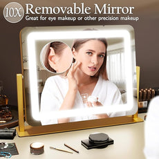ROLOVE Gold Vanity Mirror with Lights 15