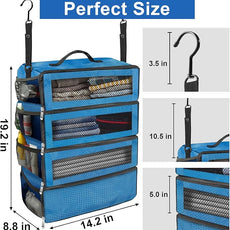Suitcase Organizer, Travel Luggage Organizer Portable Hanging Travel Shelves Collapsible Hanging Packing Cubes for Carry on Suitcase