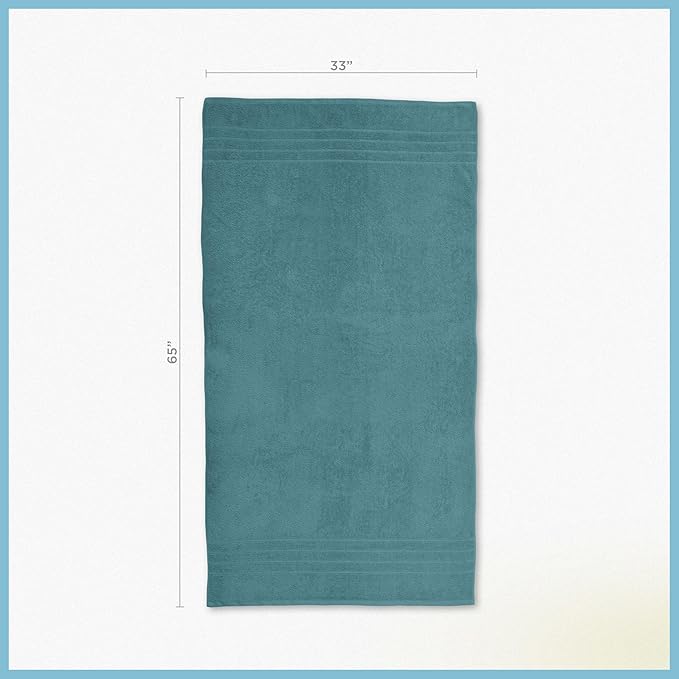 Martex 2-Pack Ultimate Performance Bath Sheet Set – 100% Cotton – 33” x 65” – Extra Large Bath Towels – Versatile – Low-Linting – Supersoft Bathroom Set – Super Absorbent – Easy Care – Larkspur Teal