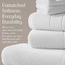 Brooklinen Super-Plush Bath Sheet and Hand Towel Set - 2 Bath Sheets 2 Hand Towels - Cotton, Highly Absorbent (Solid White)