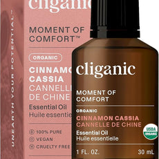 Cliganic Organic Cinnamon Cassia Essential Oil, 1oz - 100% Pure Natural Undiluted, for Aromatherapy | Non-GMO Verified (Packaging May Vary)
