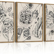 BINCUE Food Wood Wall Art Modern Cheers Kitchen Wall Decor Abstract Friends Party Artwork for Kitchen Dining Room Living Room 12